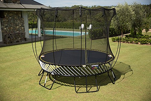 trampoline medium with basketball hoop